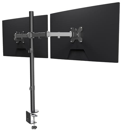 Suptek Dual Monitor Desk Mount, Adjustable Dual Monitor Arm for 2 Computer Screens up to 27 inch, Extra Tall 31.5" Pole Dual Monitor Stand for Desk, Holds up to 22 lbs(MD6842)