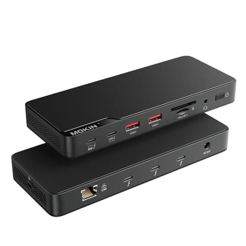 Thunderbolt 4 Dock Laptops Docking Station Dual Monitor for MacBook with 85W Charging 3X TB4 Ports 40Gb/s, USB-A/C, 2.5GbE Ethernet, Audio,SD for USB C Laptop