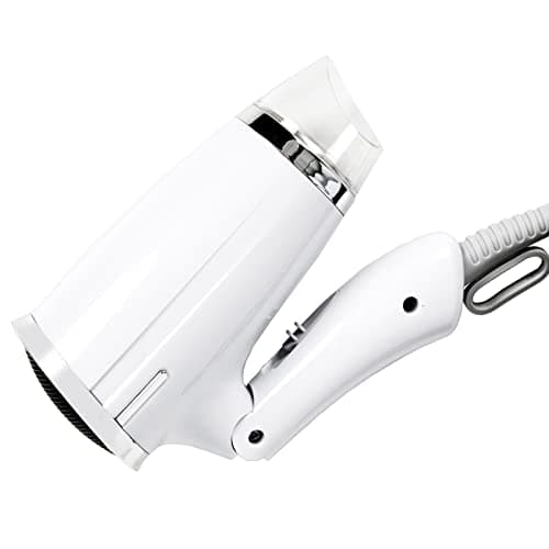 Travel Hair Dryer Folding Hair Blow Dryer Compact Travel Blow Dryer Portabel Small Hair Dryer Heat Settings Lightweight Mini 8x7inch Low Noise (White) 8