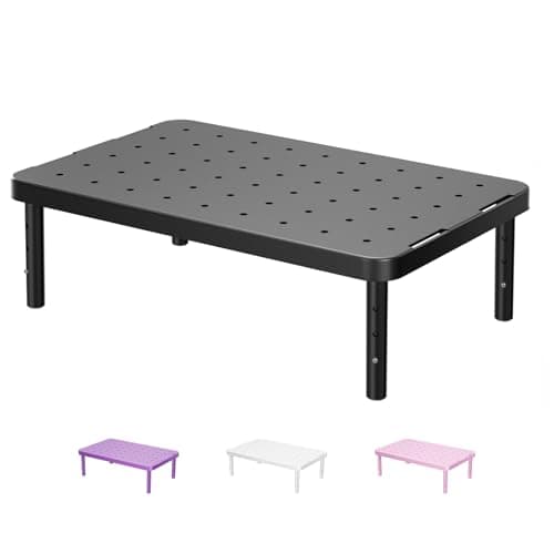 WALI Computer Monitor Stand for Desk, Adjustable Laptop Riser, Desk Monitor Stand Underneath Storage for Office, School Supplies (PTT001-B), 1 Pack, Black