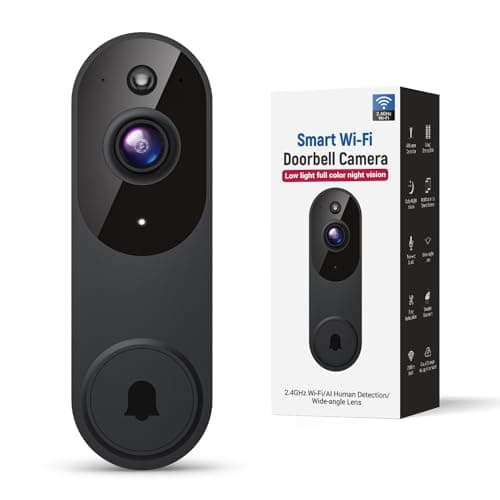 GridTera Smart Video Doorbell Camera Wireless, AI Human Detection and Instant Alerts, Night Vision, 2-Way Audio, Battery Powered, Cloud Storage Sold Seperately, 2.4G WiFi (Chime not Included)