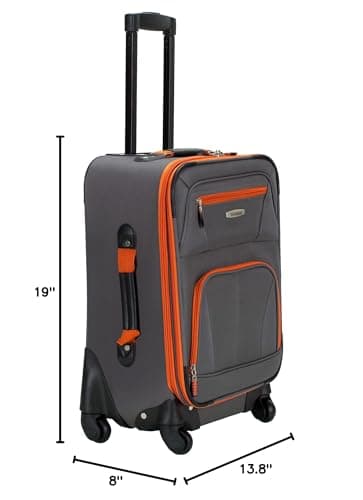 Rockland Pasadena Softside Spinner Wheel Luggage, Charcoal, Carry-On 20-Inch, F2281-CHARCOAL 9