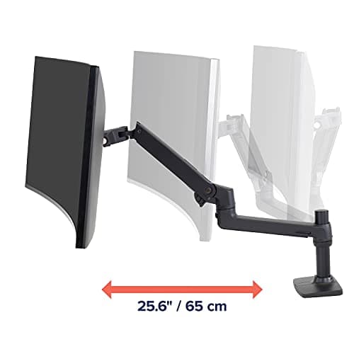 Ergotron – LX Monitor Arm, Single Monitor Desk Mount – fits Flat Curved Ultrawide Computer Monitors up to 34 Inches, 7 to 25 lbs, VESA 75x75mm or 100x100mm – Matte Black 5