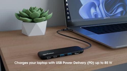 Manhattan 5 in 1 USB C Docking Station Hub – Long 20 in Cord - 100W PD, 4k HDMI, 2 USB-A 3.0, 1 USB-C 5Gbps Data Port - Multiport Adapter for MacBook Air Pro & Type C Devices–3 Yr Mfg Warranty-130721 7
