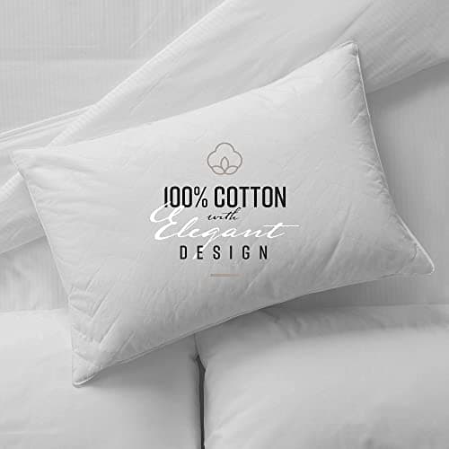 Sobel Westex Queen Size - Sahara Night Bed Pillow for Back & Stomach Sleepers | 233 Thread Count 100% Cotton Cover | Gel Fiber Fill | Luxury Hotel Quality | Machine Washable Pillow for Sleeping 20X30 6