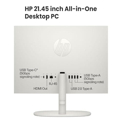 HP 2022 All-in-One Desktop, 21.5" FHD Display, Intel Celeron J4025 Processor, 8GB RAM, 256GB PCIe SSD, Webcam, WiFi, HDMI, RJ-45, Wired Keyboard&Mouse, Windows 11 Home, White 5