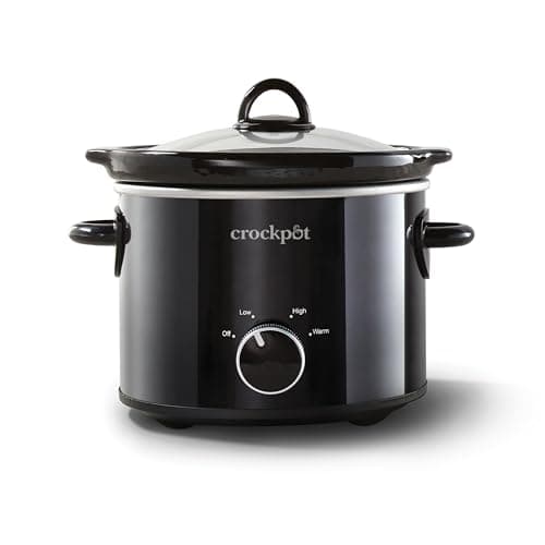 Crock-Pot 2-Quart Manual Slow Cooker, Feeds 2+ People, Great for Small Meals, Dips, & Sides; Removable Stoneware is Oven & Dishwasher Safe, Black