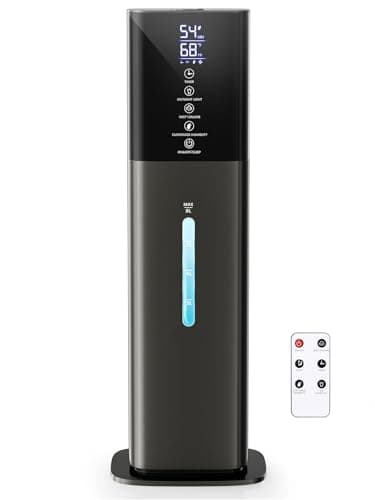 Humidifiers Large Room Bedroom with 7 Colors Light, 2.1Gal(8L) 3 Speed Quiet Ultrasonic Cool Mist Humidifier with 360° Nozzle, Humidity Setting, Timer,Aroma Box for Home Plant Baby Yoga Sleep (Gray)