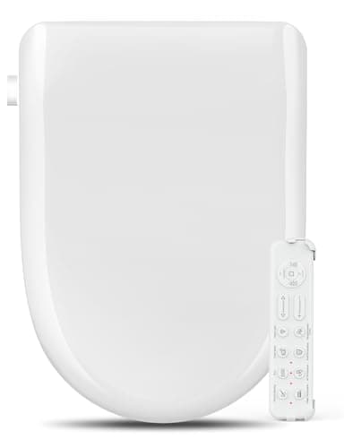 Bidet Toilet Seat- Bidet Attachment for Toilet with Warm Water & Dryer, Feminine & Child Wash, Self-Clean Stainless Steel Nozzle, Adjustable Water Pressure, Slow Close Lid