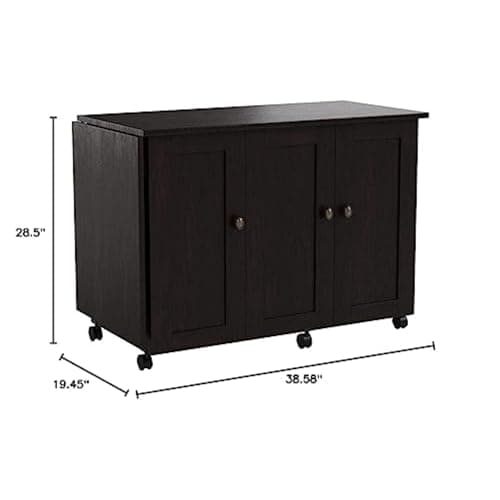 Sauder Miscellaneous Storage Easy Rolling Sewing and Craft Table/Cart/ Pantry cabinets, Cinnamon Cherry finish 7