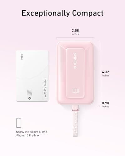 Anker Zolo Power Bank (2025 Upgraded Version), 20,000mAh 30W High-Speed Portable Charger with Built-in USB-C Cable, Battery Pack for iPhone 17/16 / 15 Series, Galaxy, and More 7