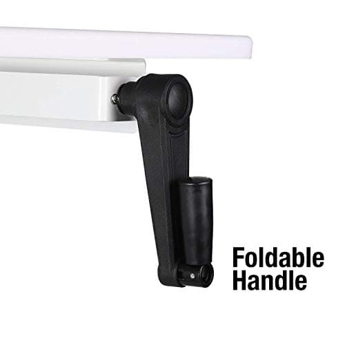 UNICOO Crank Adjustable Height Standing Desk, Adjustable Sit to Stand-up Home Office Desk, Computer Table, Portable Writing Desk (White Top/White Frame - NTCSET-01-WW) 5