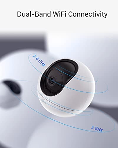 EZVIZ 4MP Indoor Camera, Pan/Tilt Baby Pet Monitor with AI Human and Pet Detection, Voice Activity Detection, Waving-Hand Recognition, Starlight Lens Color Vision, 2.4/5 GHz Dual-Band Wi-Fi | C6 7