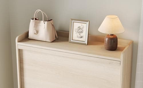 GAOMON Shoe Cabinet with 3 Flip Drawers, Modern Shoe Storage for Entryway, Wooden Shoe Organizer Cabinet with Adjustable Shelf, Hidden Shoe Rack for Hallway, Living Room, Natural 5