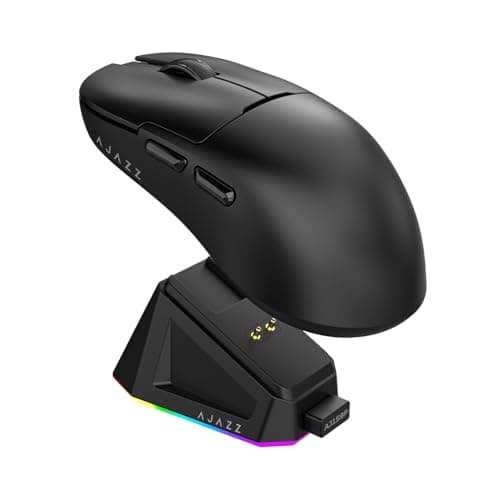 AJAZZ AJ159P Wireless Gaming Mouse with RGB Charging Dock, PAW3395 26K DPI Sensor, 56G Lightweight Ergonomic Mouse, 5 Programmable Buttons, 80 Million ASIN Switch