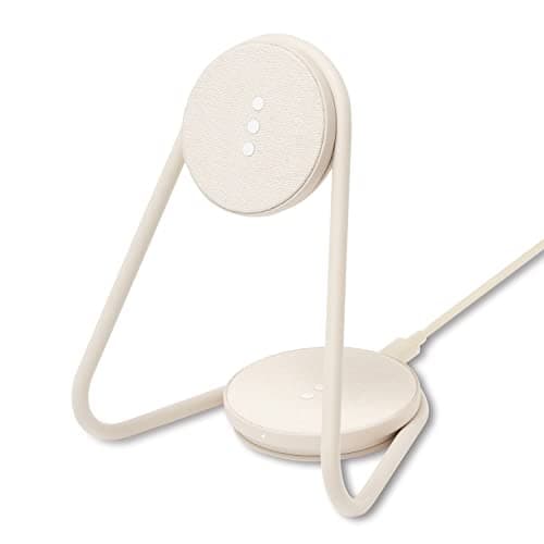 COURANT MAG:2 Wireless Charging Stand - Belgian Linen, 2 in 1 Multi-Device Charger - Magnetic Stand for MagSafe iPhones 16, 15, 14, 13, 12 with Charging Base for AirPod Cases, (Natural)