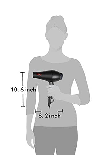 MHU Professional Salon Grade 1875w Low Noise Ionic Ceramic Ac Infrared Heat Hair Dryer Plus One Concentrator and One Diffuser Black Color 8