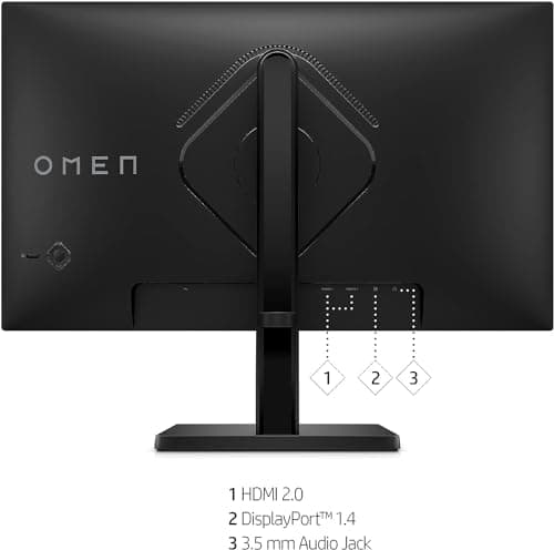 HP OMEN 24 Inch Monitor Gaming 1080p FHD 165Hz 1ms AMD FreeSync Premium Height Adjustable Anti-Glare Pivot Rotation Eyesafe Certified for PC Desktop Laptop Computer PS4 PS5 Xbox Gamer, Black (Renewed) 7