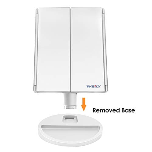 WEILY Makeup Vanity Mirror with 21 LED Lights and Touch Screen, Tri-Fold 1x 2X 3X Magnification,180° Adjustable Rotationand USB Powered,Countertop Cosmetic Makeup Mirror (White) 7