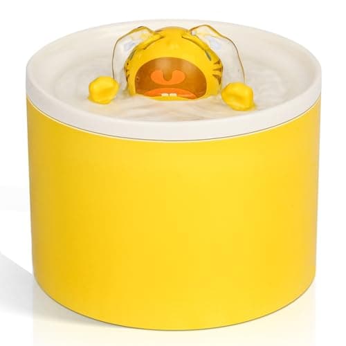 Katlikatqi Ceramic Cat Water Fountain, 1.2L/42oz Ceramic Water Fountain for Cats, Automatic Pet Water Fountain Dog Water Dispenser with Ultra-Silent Pump