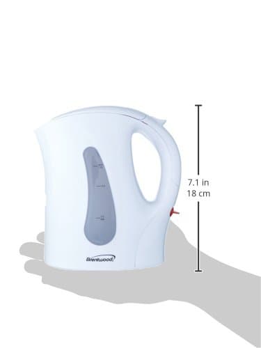 Brentwood Appliances KT-1610 Cordless Plastic Tea Kettle, 1.0-Liter, White 7