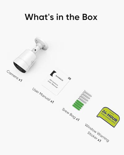 SANNCE Full Color Night Vision 1080P TVI Bullet Wired Security Camera,2 Warm Lights, IP66 Weatherproof for Indoor Outdoor Use, 100ft Clear Full Color Night Vision, Only a Camera, No Power Supply 9