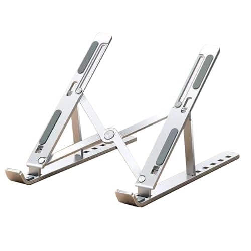 Qziano Aluminum Alloy Portable Foldable Laptop Stand, Phone Holder - 7 Level Adjustable, Ergonomic Design for Laptops Up to 18 Inches 9