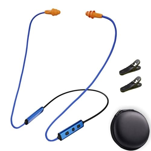 Cuzabe Ear Plugs Bluetooth Headphones for Work, Neckband Wireless Earbuds, Noise Reduction in-Ear Earphones with Mic and Controls, Waterproof Earbuds with 20 Hours Battery, for Industrial Safety