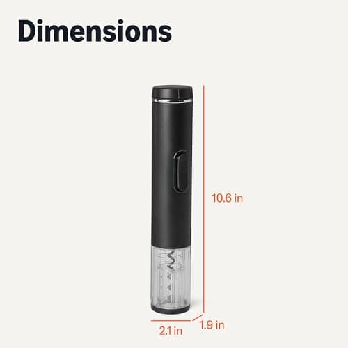 Amazon Basics Cordless Electric Wine Opener with Foil Cutter, Battery-Powered Motor, Black 5