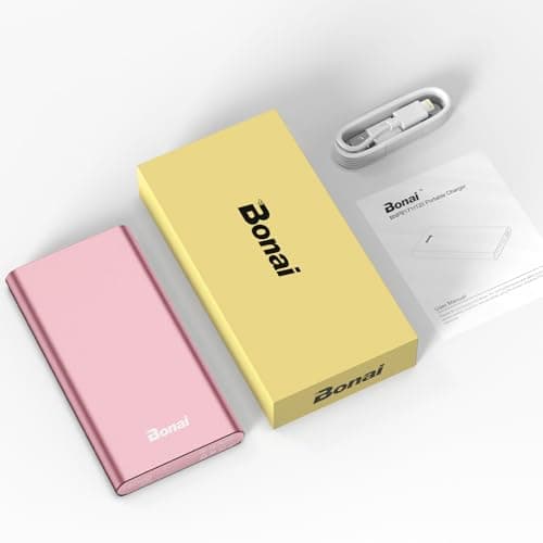 BONAI Portable Charger 12,000mAh 5V/3A Fast Charging Power Bank, Dural Input & Output Ports (USB-C in & Out) Portable Phone Charger for iPhone 17/16/15/14/13/12 Series Galxy Android iPad etc- Pink 7