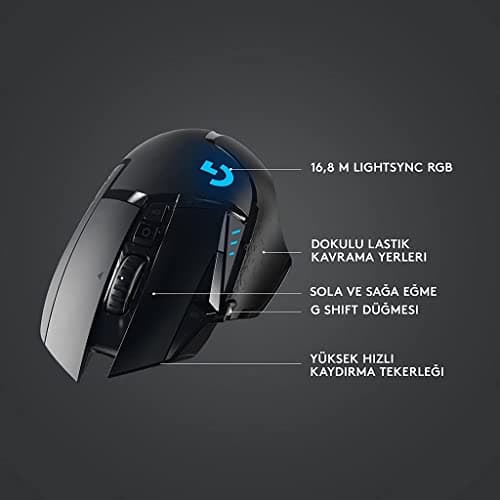 Logitech G502 Lightspeed Wireless Gaming Mouse, Hero 16K Sensor, 16,000 DPI, RGB, Adjustable Weights, 11 Programmable Buttons, Long Battery Life, On-Board Memory, PC/Mac - Black 9