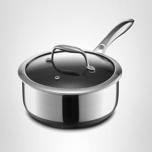 HexClad Hybrid Nonstick 3-Quart Saucepan with Tempered Glass Lid, Stay-Cool Handle, Dishwasher-Friendly, Oven-Safe Up to 900°F, Induction Ready, Compatible with All Cooktops 8