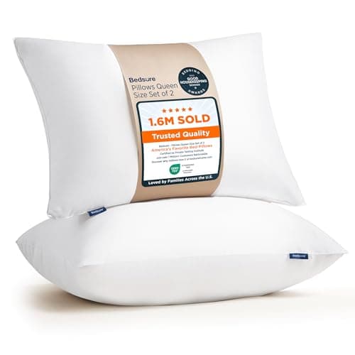 Bedsure Standard Pillows Size Set of 2 - Bed Pillows Standard Size for Sleeping, Soft and Supportive, Hotel Quality, Original Down Alternative Filling for Side, Back Sleepers, 2 Pack