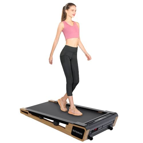 Bifanuo Walking Pad Under Desk Treadmill Small Compact Walking Treadmill with Incline 5° Fit Standing Desk, Flat Treadmill