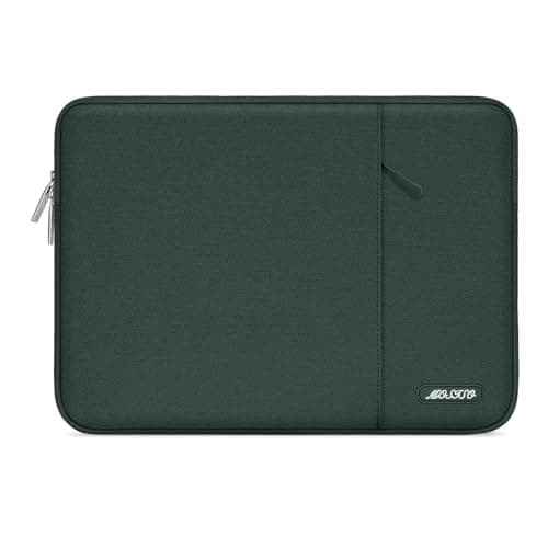 MOSISO Laptop Case 13.3 inch, 13-13.3 inch Laptop Sleeve Compatible with MacBook Air/Pro 13/Pro 14 M5 M4 M3 M2 M1, HP Dell ASUS Lenovo,Polyester Vertical Computer Sleeve Bag with Pocket,Midnight Green