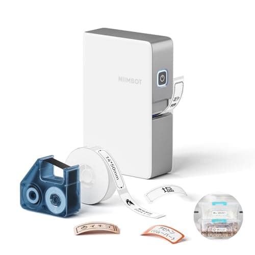 NIIMBOT B18 Label Maker with Tape, Portable Bluetooth Label Printer Support Color Printing, Mini Sticker Printer Rechargeable for Home Office Small Business Outdoor Storage, White