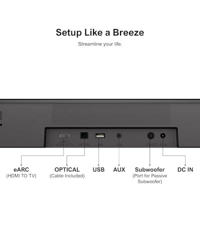ULTIMEA 5.1ch Sound Bar with Dolby Atmos, Surround Sound System for TV, Sound Bar for Smart TV and Home Theater, App Control, TV Soundbar with Subwoofer, 2 Surround Speakers, HDMI eARC, Aura A50 Pro 9