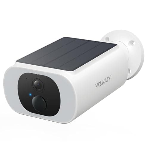 VIZIUUY Solar Camera Outdoor Wireless, 2K Cameras for Home Security with Embedded Solar Panel, WiFi Surveillance Camera, Colorful Night Vision, 2-Way Audio, Continuous Power, Compatible with Alexa