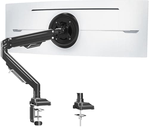 MOUNT PRO Ultrawide Single Monitor Arm for 17"-43" Screens, Monitor Desk Mount Stand Holds up to 33 lbs, Heavy Duty Fully Adjustable Gas Spring Desk Mount, VESA Mount with Clamp/Grommet Base