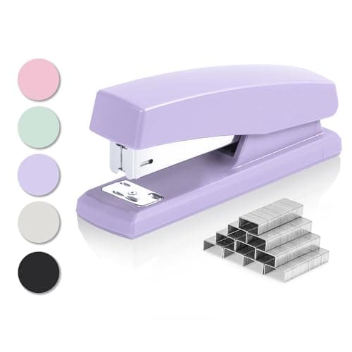 Deli Stapler, Desktop Staplers with 640 Staples, Office Stapler, 25 Sheet Capacity, Purple