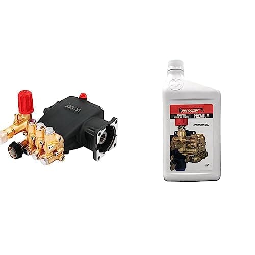 VEVOR Horizontal Triplex Pressure Washer Pump Kit, 3700 PSI, 2.5 GPM + Valley Industries Pressure Washer Premium Pump Oil - 1 Liter