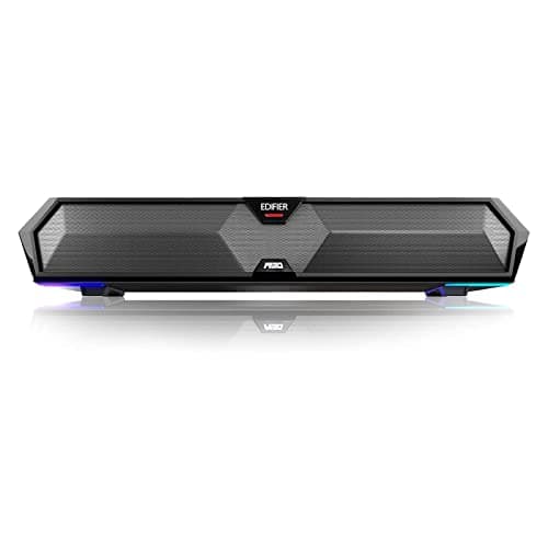 Edifier MG300 Computer Sound Bar: Loud Speakers with Deep Bass - Switch RGB Built-in Microphone for Gaming Speakers Wireless Bluetooth 5.3 & USB Adapter PC Sound Bar for Desktop