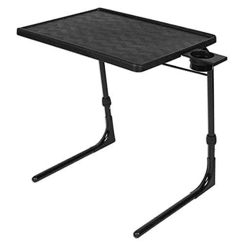 Table-Mate TV Tray Table | Portable Desk Folding Dinner Tray, Couch Table Trays for Eating Snack Food, Portable Laptop Desk, Bed Trays for Eating | Adjustable TV Trays with 3 Angles and Cup Holder 5