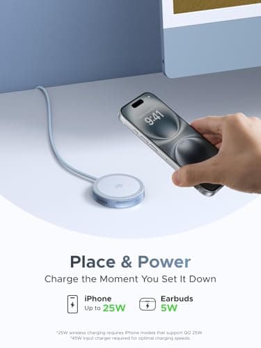 UGREEN 25W Magflow Fast Wireless Charger Pad, Magsafe Qi2 Certified Charging Mat for iPhone 17/16/15/14/13/12 Series AirPods, Compact Slim Travel-Friendly Design 7