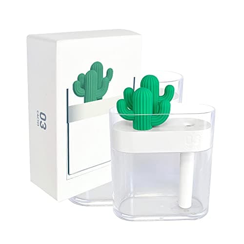 Eutuxia Mini Portable Cactus Bottle Caps Humidifier with USB Cable, Perfect for Home Office Car Airplane Bedroom Etc, Cool Soothing Mist & LED Mood Light