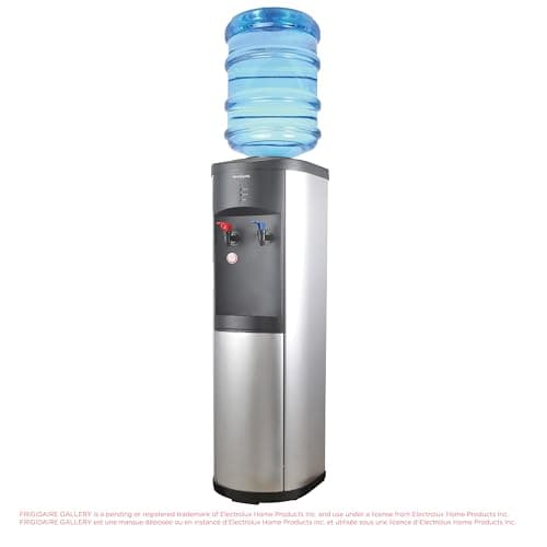 Frigidaire Water Cooler Dispenser, Top Load Water Cooler for Home, Garage, Dorm, RV & Cottage, Hot & Cold Water Dispenser for 3 and 5 Gallon Bottles, Stainless Steel 9