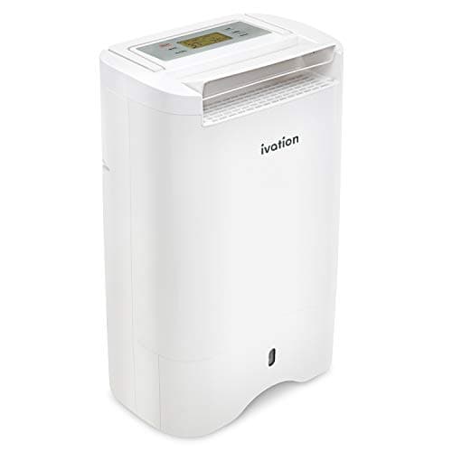 Ivation 19 Pint Small-Area Desiccant Dehumidifier Compact and Quiet - with Continuous Drain Hose for Smaller Spaces, Bathroom, Attic, Crawlspace and Closets - for Spaces Up to 410 Sq Ft