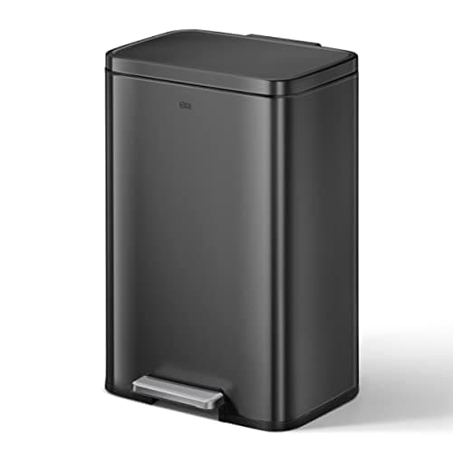 EKO Madison Matte Black 50 Liter/13.2 Gallon Step Trash Can with Inner Liner - Fingerprint Resistant Finish 8