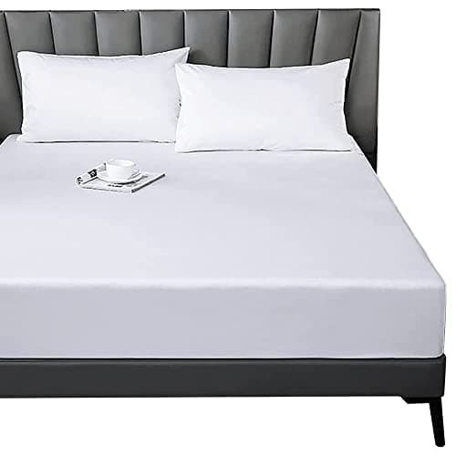 Lirex Cotton Fitted Sheet Full, 300 Thread Count Soft Breathable, 8-10" Deep Pocket Sheet for Hotel Home, White