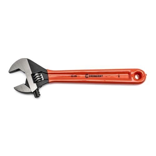 Crescent 10" Adjustable Black Oxide Cushion Grip Wrench - Carded - AT210CVS , Red
